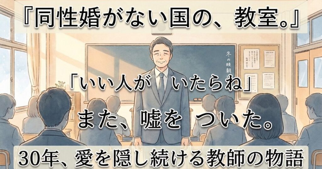 「先生、結婚しないの？」30年のパートナーを隠し続けるゲイ教師が抱える"嘘"の代償