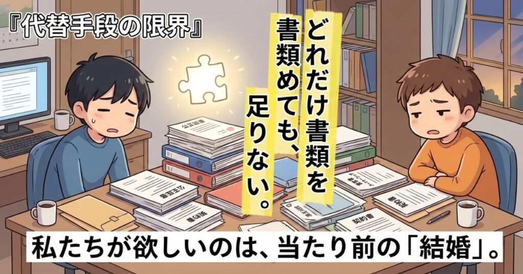 同性婚の代わりに養子縁組?二度と配偶者になれない法的理由