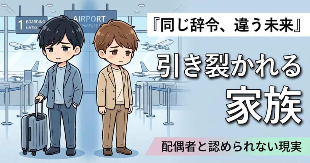 同性婚と海外赴任｜30年連れ添っても「配偶者」になれない日本の現実