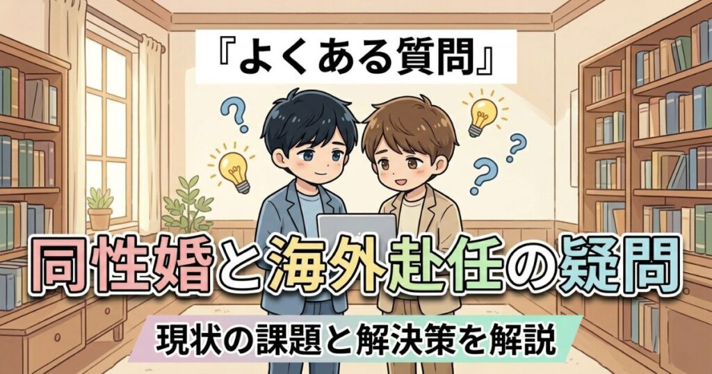 同性婚と海外赴任｜30年連れ添っても「配偶者」になれない日本の現実