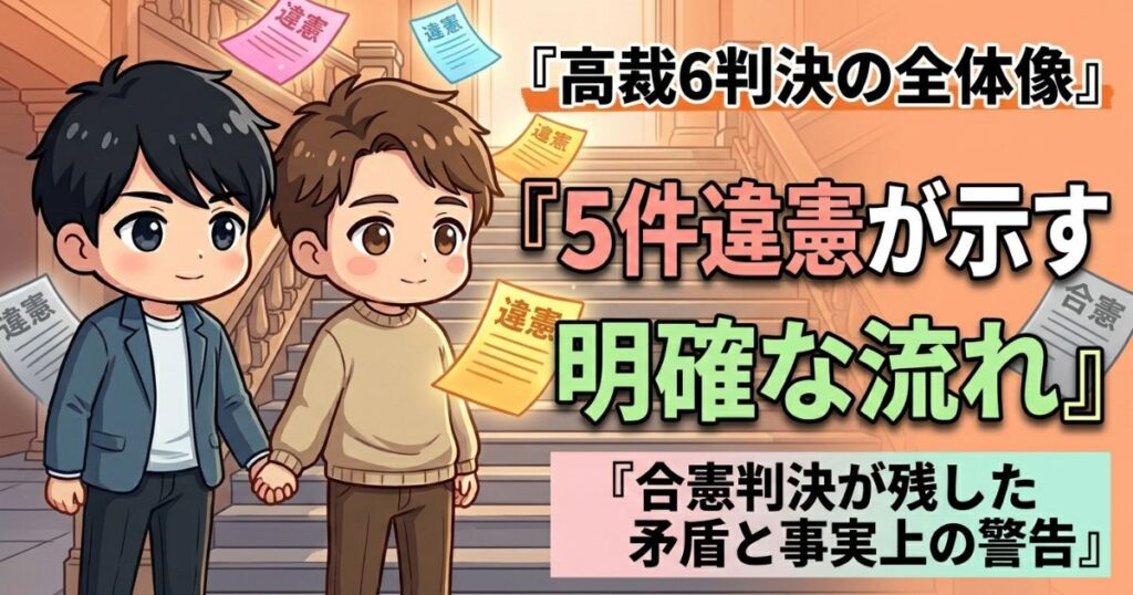 同性婚訴訟が最高裁大法廷へ|高裁5違憲でも動かない国会の30年
